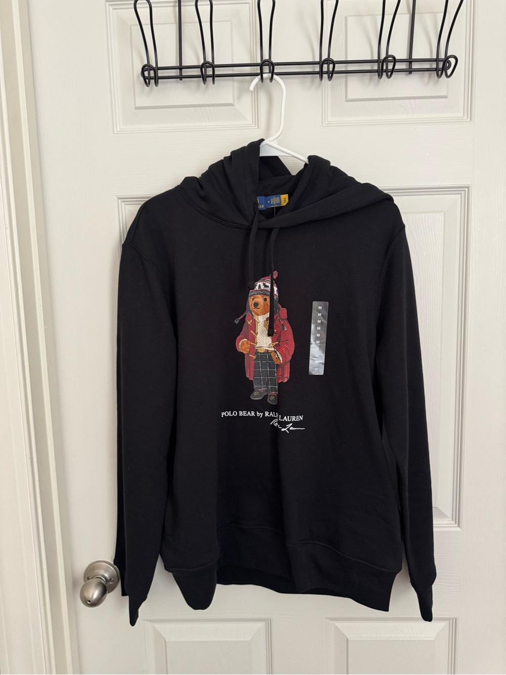 Polo by Ralph Lauren Black Hoodie with Red Bear Graphic